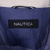 Nautica 90's Long Sleeve Button Up Striped Shirt XLarge Blue