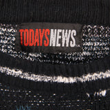 Todays News 90's Knitted Heavyweight Crewneck Jumper / Sweater Large Black