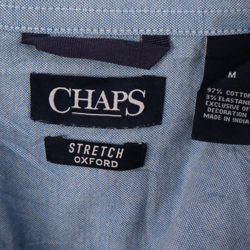Chaps 90's Plain Long Sleeve Button Up Shirt Medium Blue