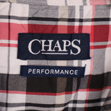 Chaps 90's Check Short Sleeve Button Up Shirt Medium Red