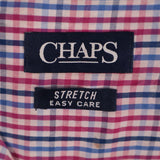 Chaps 90's Long Sleeve Button Up Check Shirt XLarge Blue