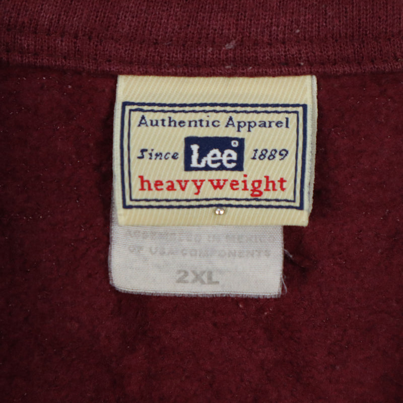 Lee 90's Quarter Zip Long Sleeve Sweatshirt XXLarge (2XL) Red