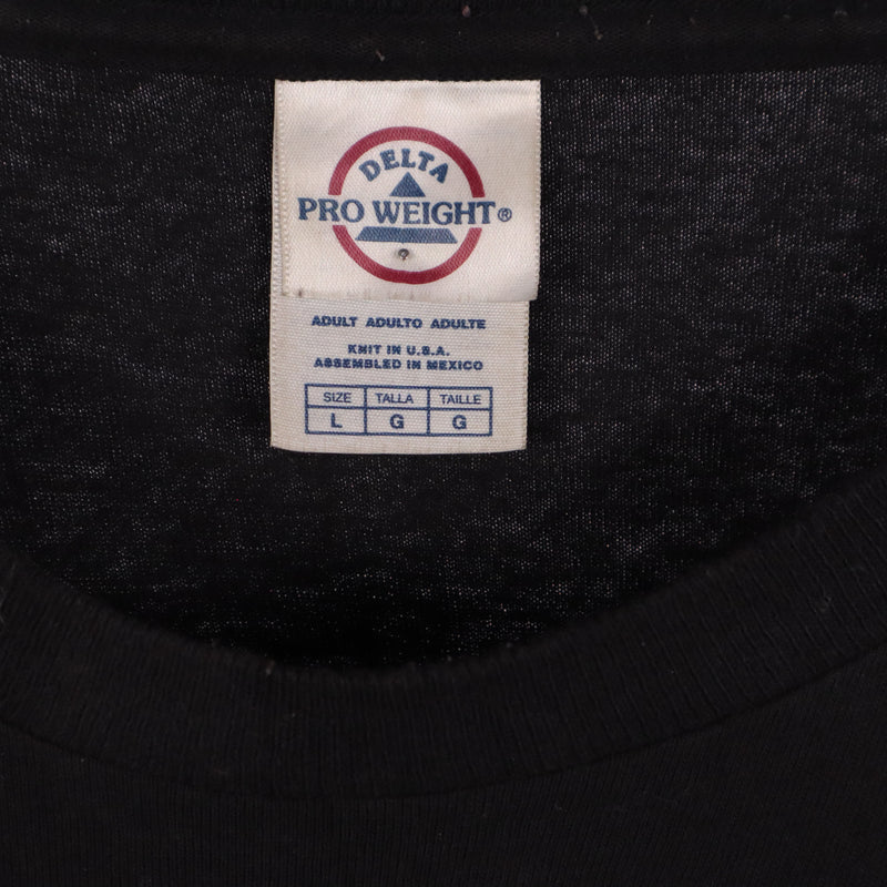 Delta 90's Back Print Short Sleeve Crewneck T Shirt Large Black