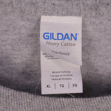 Gildan 90's Long Sleeve Back Print Crewneck T Shirt XLarge Grey