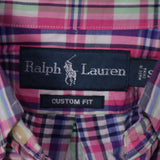 Ralph Lauren 90's Check Long Sleeve Button Up Shirt Small Blue