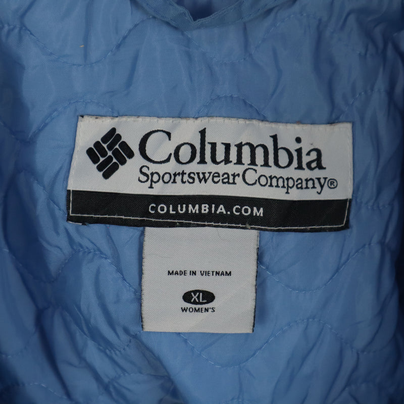 Columbia 90's small logo Striped Waterproof Bomber Jacket XLarge Blue
