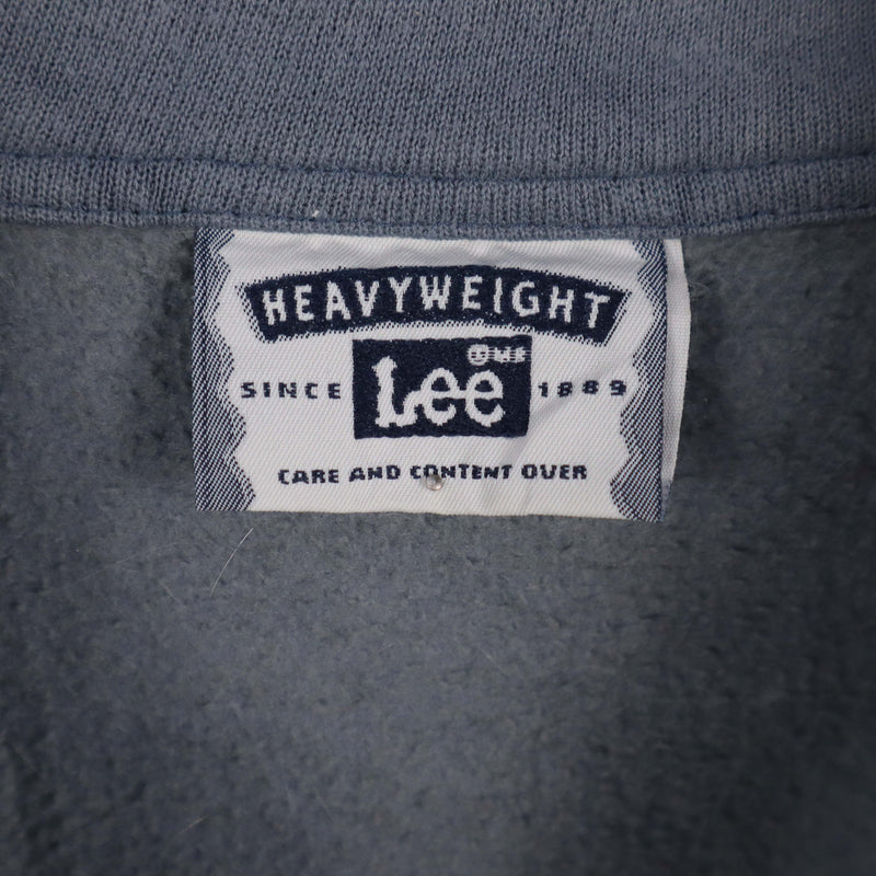 Heavy Weight Lee 90's Quarter Zip Long Sleeve Jumper XLarge Grey