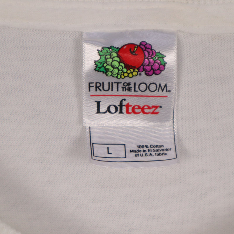 Fruit of the Loom 90's Racing Car Short Sleeve Crewneck T Shirt Large White