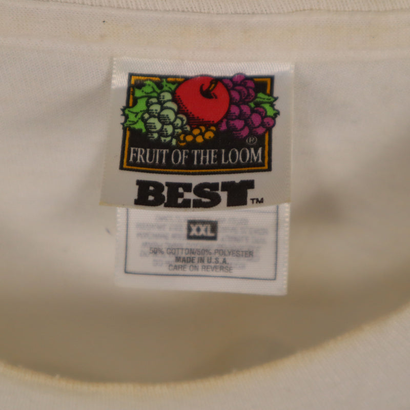 Fruit of the Loom 90's Printed Short Sleeve Crewneck T Shirt XXLarge (2XL) White