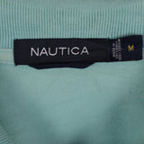 Nautica 90's Short Sleeve Button Up Polo Shirt Medium Blue