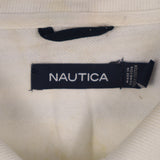 Nautica 90's Short Sleeve Button Up Striped T Shirt Large White