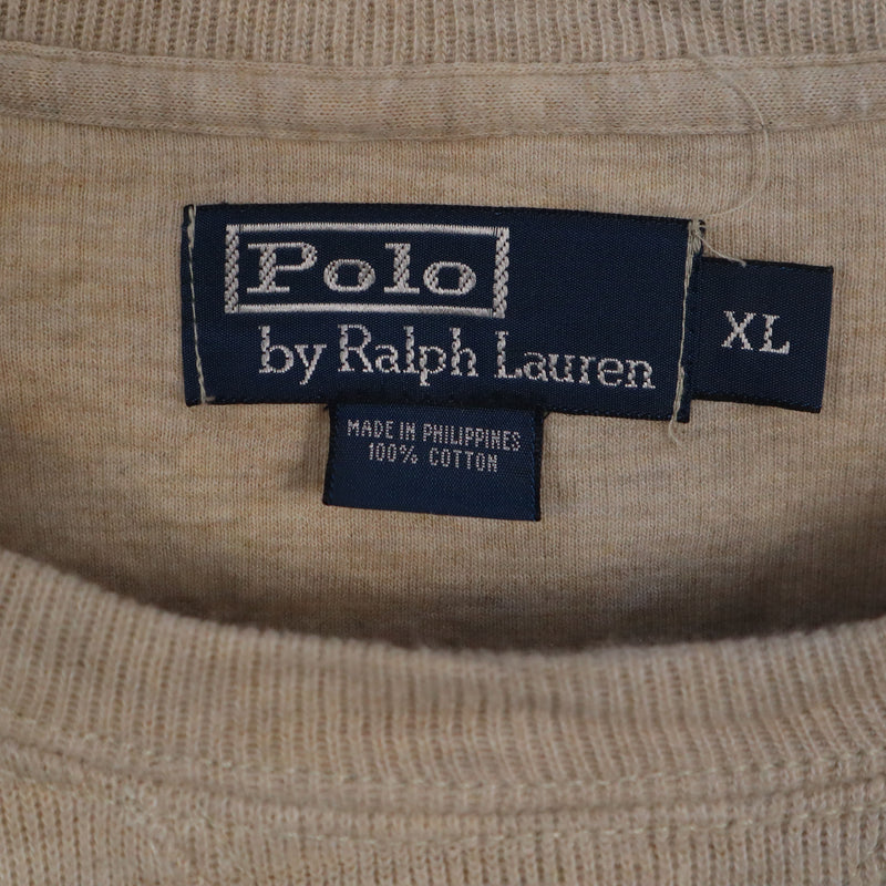Polo Ralph Lauren 90's Crewneck Jumper Sweatshirt XLarge Beige Cream