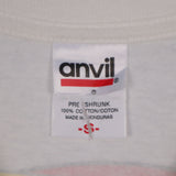 Anvil 90's Back Print Short Sleeve Crewneck T Shirt Small White