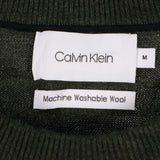 Calvin Klein 90's Knitted Crewneck Jumper / Sweater Medium Khaki Green