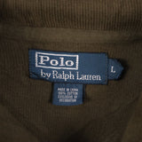 Polo Ralph Lauren 90's Quarter Button Long Sleeve Jumper Jumper Large Khaki Green