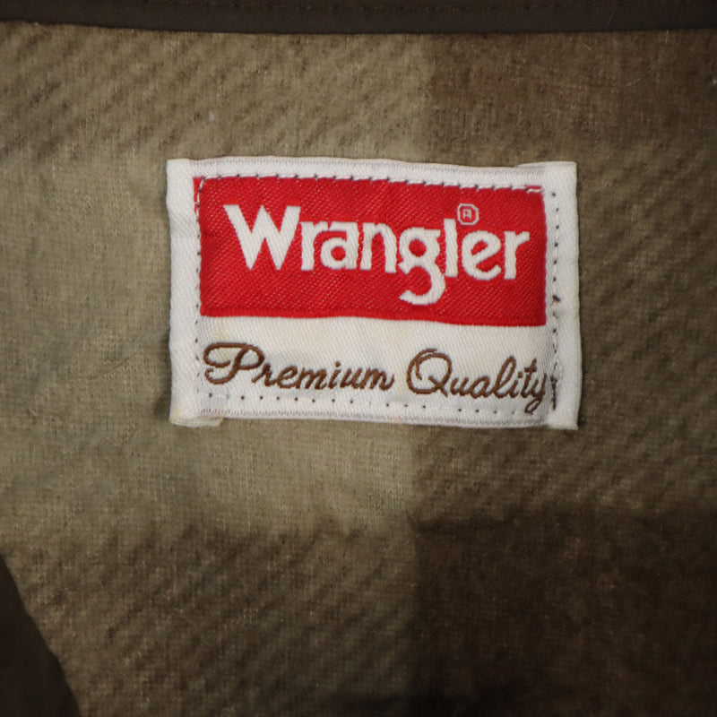 Wrangler 90's Button Up Check Long Sleeve Shirt XLarge Beige Cream