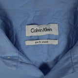 Calvin Klein 90's Long Sleeve Button Up Plain Shirt Medium Blue