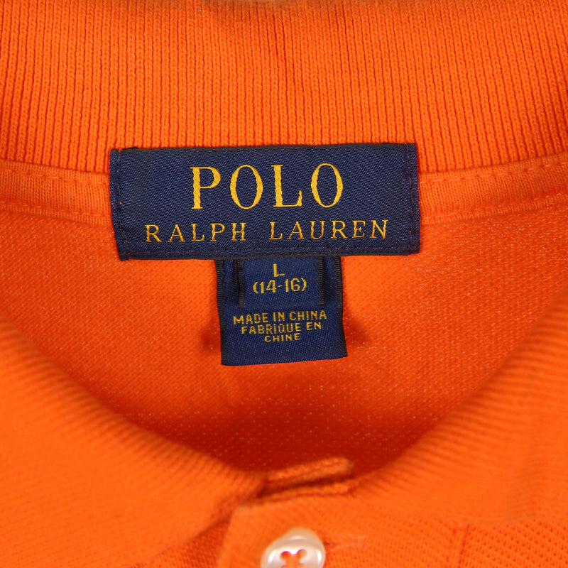 Polo Ralph Lauren 90's Short Sleeve Button Up Polo Shirt Large Orange