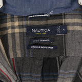 Nautica 90's Check Button Up Shirt Medium Black