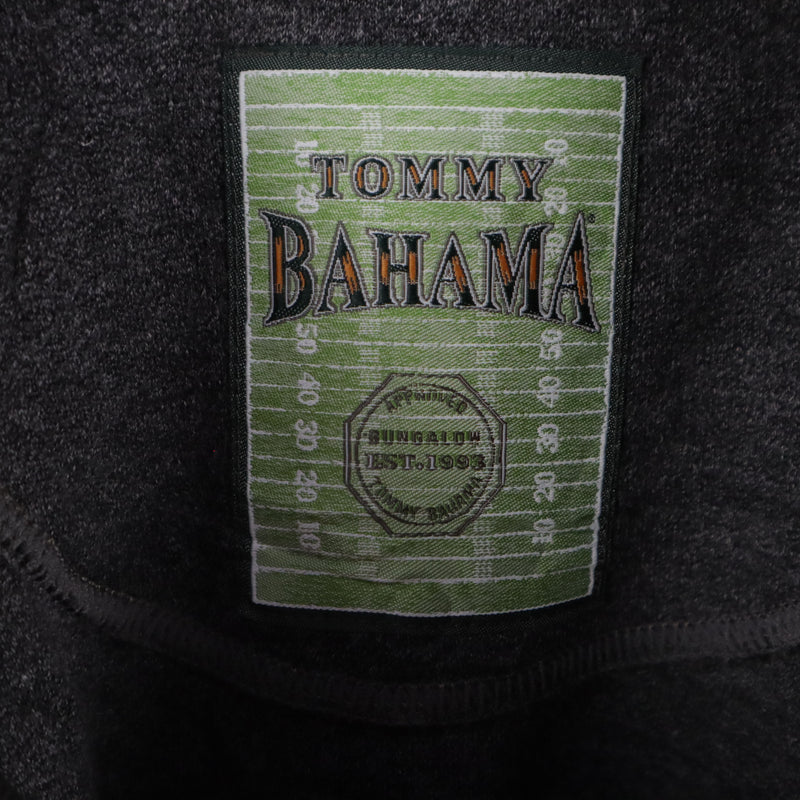 Tommy Bahama 90's Quarter Button Pullover Fleece Jumper Large Black