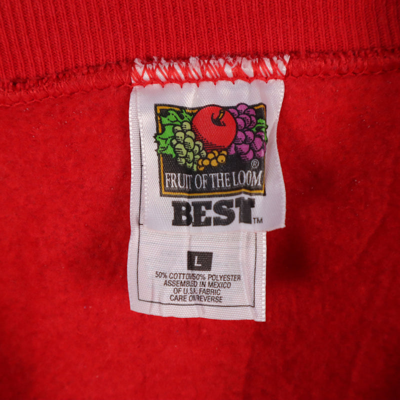Fruit of the Loom 90's Crewneck Printed Sweatshirt Large Red