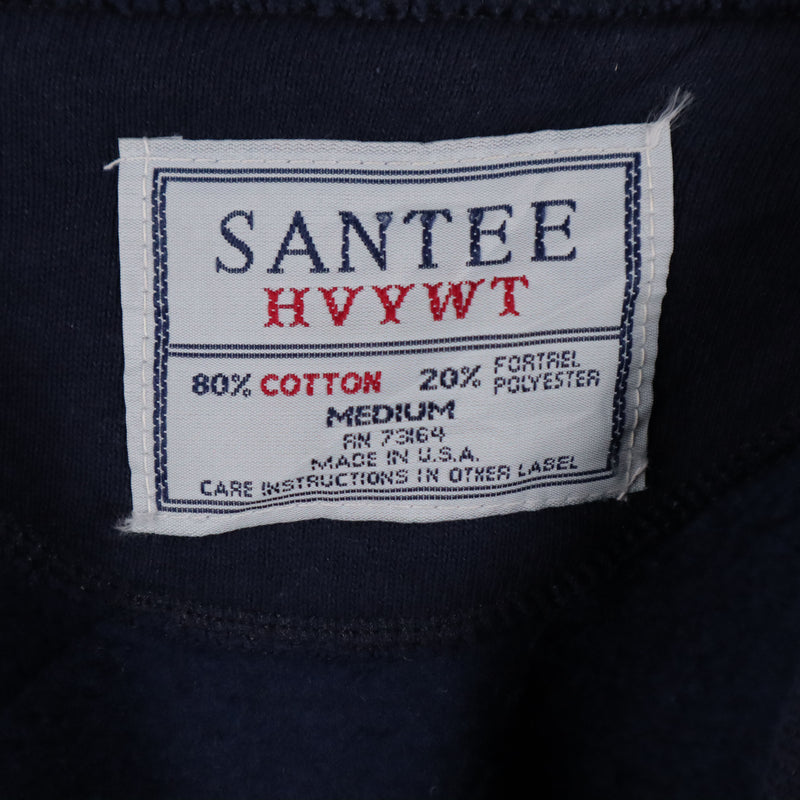 Santee 90's Crewneck Pullover Long Sleeve Sweatshirt Medium Navy Blue