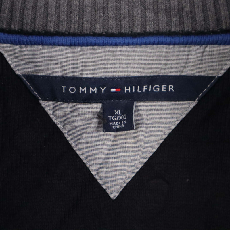 Tommy Hilfiger 90's Knitted Zip Up Jumper / Sweater XLarge Black