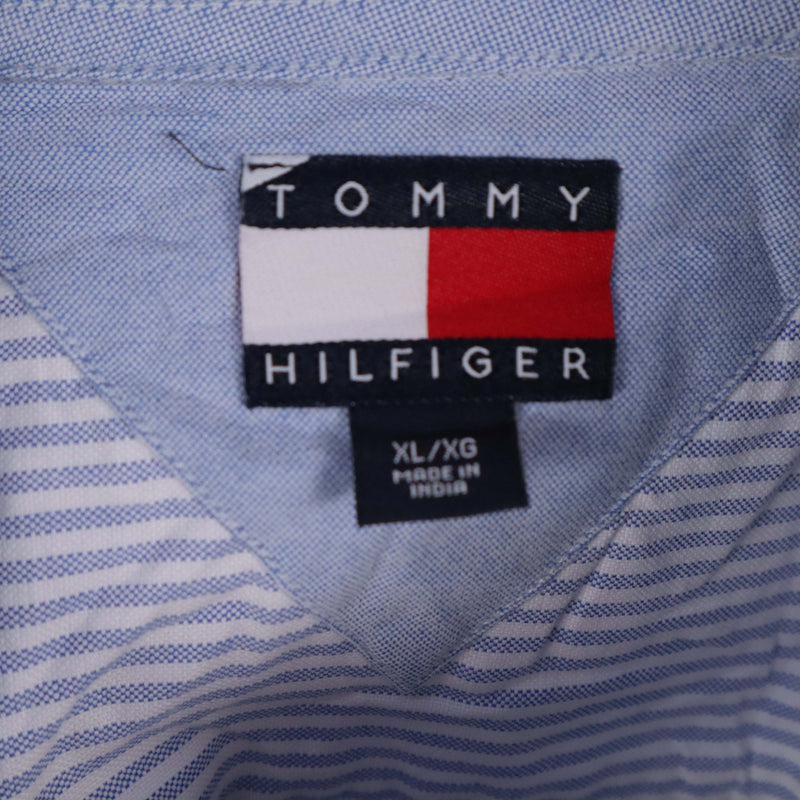 Tommy Hilfiger 90's Striped Long Sleeve Button Up Shirt XLarge Blue
