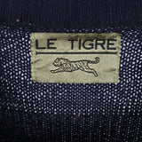 Le Tigre 90's Knitted Crewneck Heavyweight Jumper / Sweater Large Navy Blue