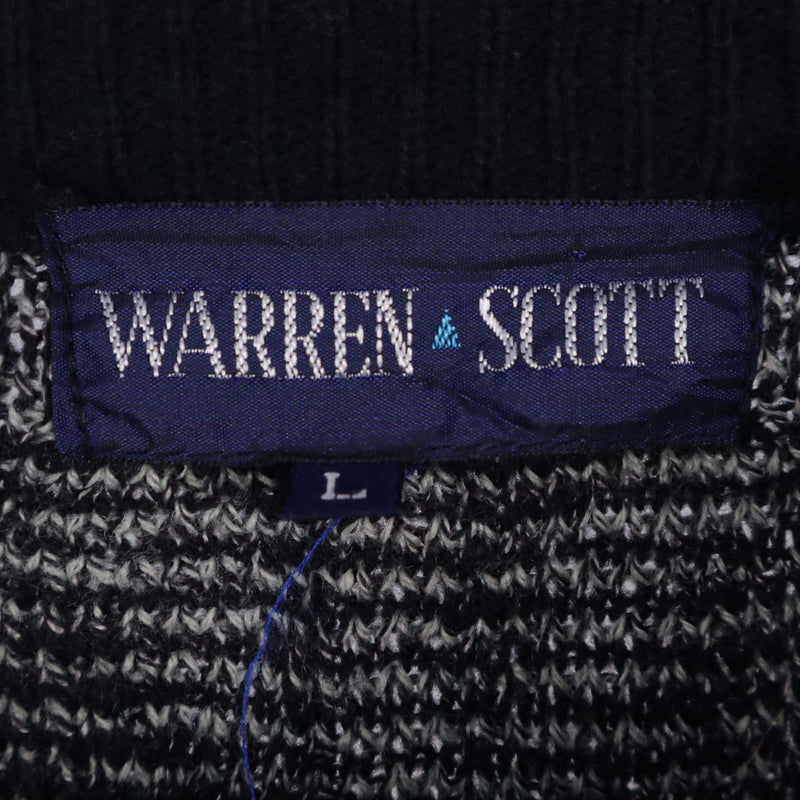Warren Scott 90's Aztec Knitted Pullover Jumper Large Black