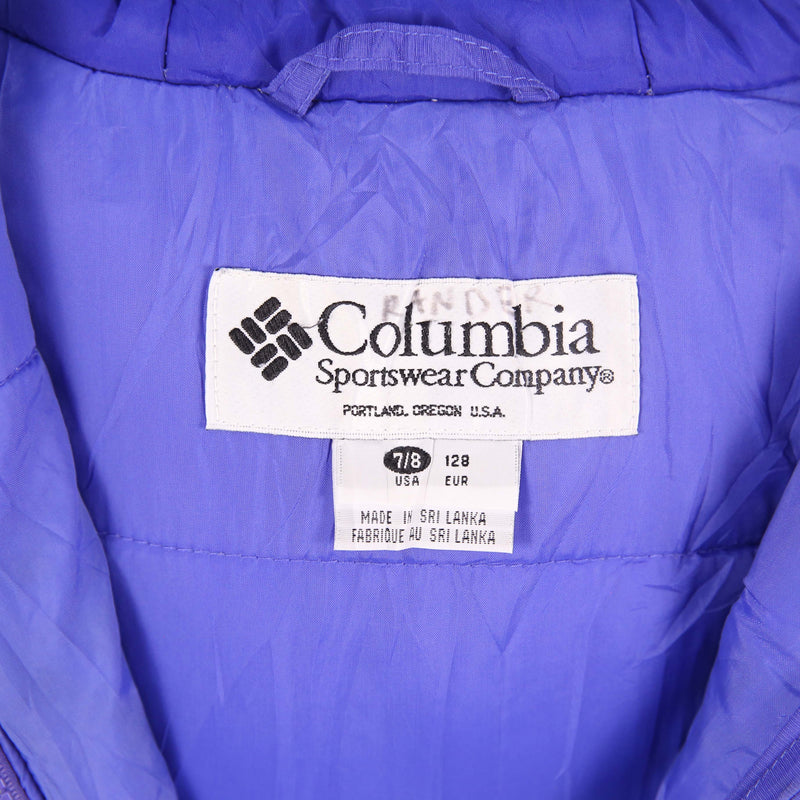 Columbia 90's Spellout Logo Hooded Zip Up Windbreaker Jacket XSmall Purple