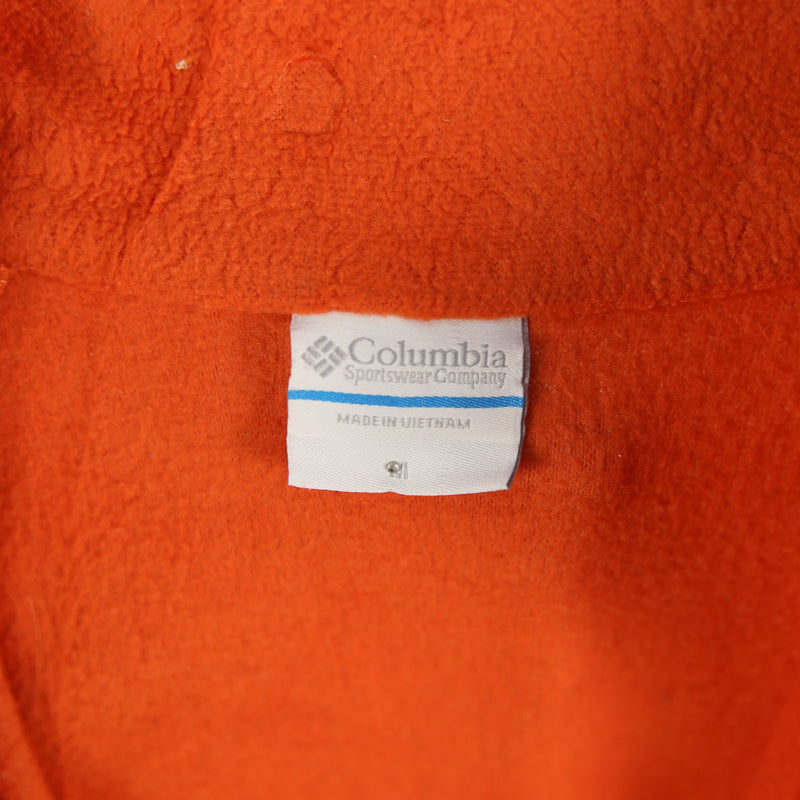 Columbia 90's Fleece Long Sleeve Zip Up Bomber Jacket XLarge Orange