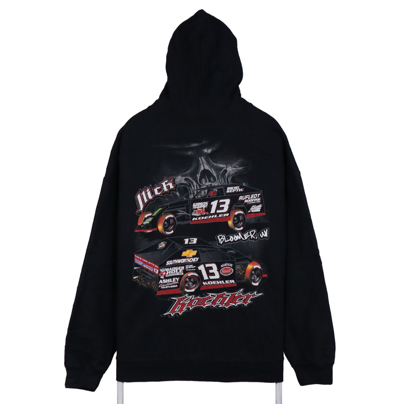 Gildan 90's Racing Pullover Hoodie XLarge Black
