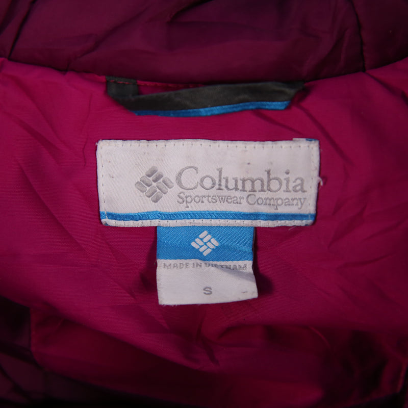 Columbia 90's Zip Up Hooded Waterproof Bomber Jacket Small Pink