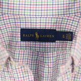 Ralph Lauren 90's Check Button Up Long Sleeve Shirt XLarge Green