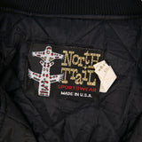 North Trail 90's Button Up small logo Striped Bomber Jacket XLarge Black