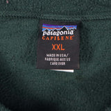Patagonia 90's Quarter Button Spellout Logo Fleece Jumper XXLarge (2XL) Green