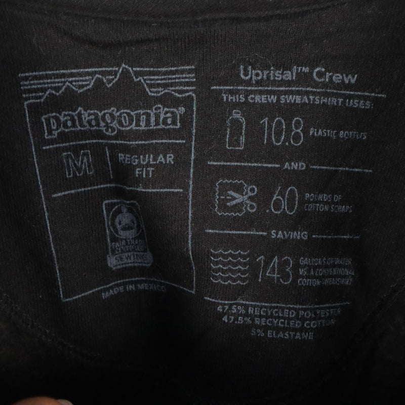 Patagonia 90's Spellout Logo Crewneck Sweatshirt Medium Black