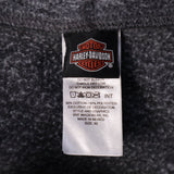 Harley Davidson 90's Crop Printed Zip Up Long Sleeve Hoodie XSmall Grey