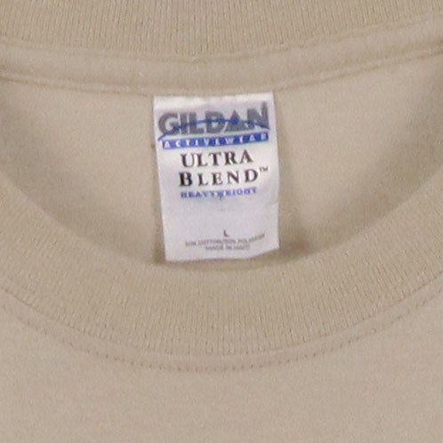 Gildan 90's Racing Short Sleeve Crewneck T Shirt Large Beige Cream