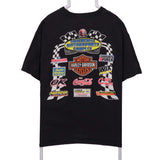 All Sport 90's 2002 Racing Graphic Back Print Short Sleeve T Shirt Large Black