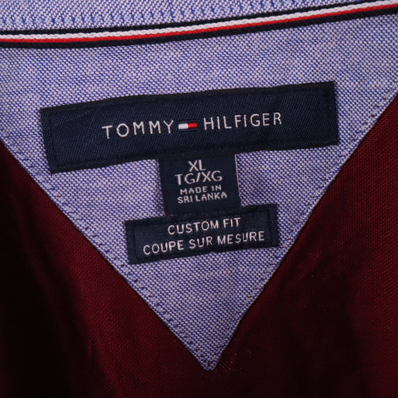 Tommy Hilfiger 90's Long Sleeve Button Up Shirt XLarge Burgundy Red