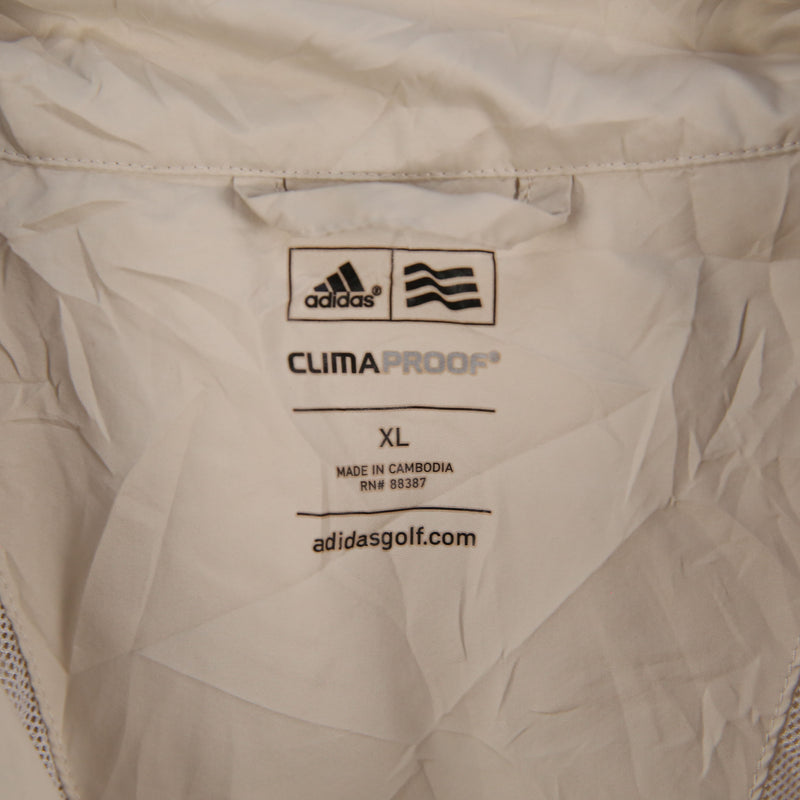 Adidas 90's Quarter Zip Waterproof Windbreaker Jacket XLarge Beige Cream