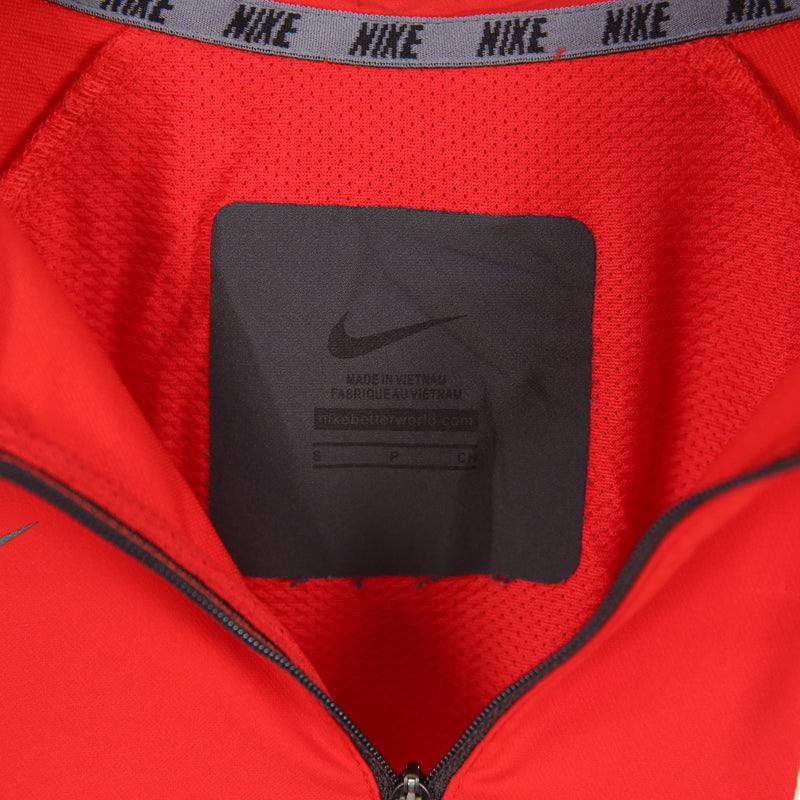 Nike 90's Quarter Zip Long Sleeve Nylon Sportswear Jumper Small Red