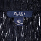 Chaps 90's Quarter Zip Knitted Jumper / Sweater XLarge Navy Blue