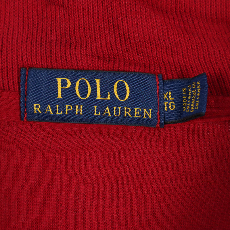 Polo Ralph Lauren 90's Quarter Zip Knitted Jumper / Sweater XLarge Red