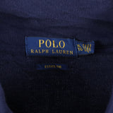 Polo Ralph Lauren 90's Quarter Zip Ribbed Knitted Jumper / Sweater XLarge Navy Blue