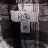 Croft And Barrow 90's Check Long Sleeve Button Up Shirt Large Black