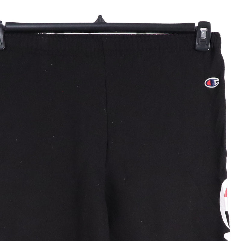 Champion 90's Drawstring Elasticated Waistband Spellout Logo Joggers / Sweatpants Small Black