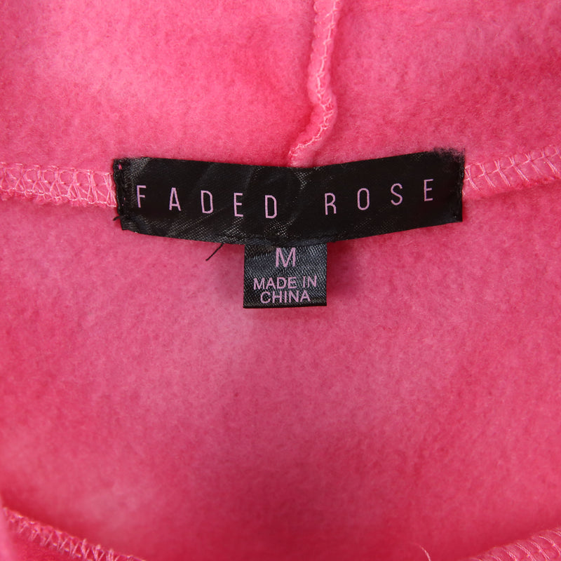 Faded Rose 90's Drawstring Tie Dye Pullover Hoodie Medium Pink